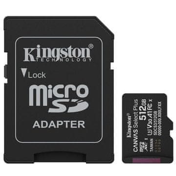Kingston Canvas Select Plus microSD 512GB Class10 UHS-I U3 V30 A1 SD adapter SDCS3/512GB memorijska kartica