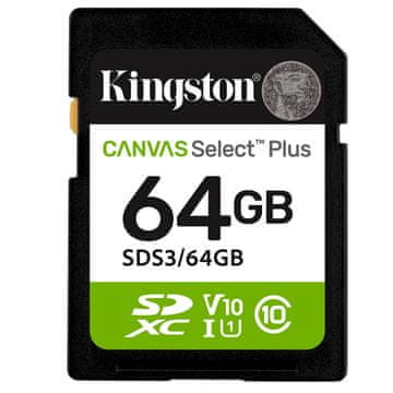 Kingston Canvas Select Plus SD 64GB Class 10 UHS-I U1 V10 SDS3/64GB memorijska kartica