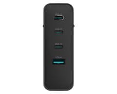 Natec Ribera GaN punjač, 100W, 1x USB-A, 3x USB-C, QC, crni