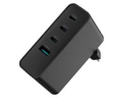 Natec Ribera GaN punjač, 100W, 1x USB-A, 3x USB-C, QC, crni