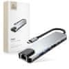 TECH-PROTECT HB02 HUB ADAPTER 6IN1 TYPE-C + USB2.0 + USB3.0 + HDMI 4K 30HZ + RJ45 + PD100W svemirska siva