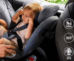 MoMi Emi 360° dječja autosjedalica, siva