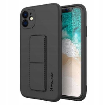 WOZINSKY Wozinsky Kickstand Case silikonska maska s postoljem za iPhone 12 Pro Max, crna