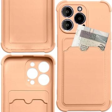 HURTEL Card Armor Case etui maskica za iPhone 11 Pro Max, torbica za kartice, silikonska oklopna maskica Air Bag, ružičasta
