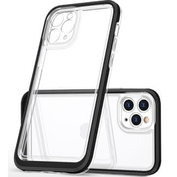 HURTEL Prozirna 3u1 torbica za iPhone 13 Pro, gel maska s okvirom, crna