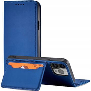 HURTEL Magnet Card Case etui za iPhone 14, maskica s preklopom, torbica i postolje, plava