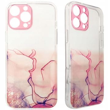 HURTEL Torbica Marble za iPhone 12 Pro, silikonska maskica, mramor ružičasta