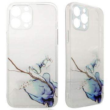 HURTEL Marble Case maskica za iPhone 12 Pro, silikonska torbica mramor plava