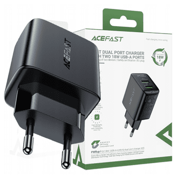 AceFast Acefast Zidni Punjač 2X Usb 18W Qc 3.0 Za Telefone Brzo Punjenje