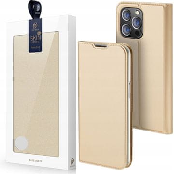 Dux Ducis Dux Ducis Skin Pro kabura etui navlaka s preklopom za iPhone 14 Pro, zlatna