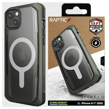 RAPTIC Raptic X-Doria Secure Case etui za iPhone 14 Plus s MagSafe, pancirna maska, zelena