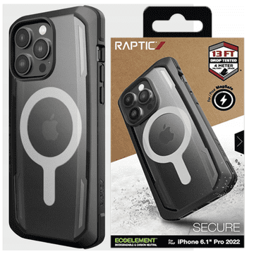 RAPTIC Raptic X-Doria Secure Case etui za iPhone 14 Pro s MagSafe, oklopna maska, crna