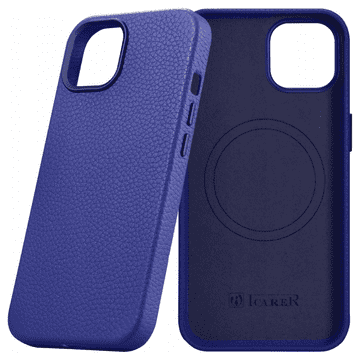 iCARER Litchi Premium kožna maska za iPhone 14 Plus magnetska kožna maska s MagSafeom tamnoplava (WMI14220711-DB)