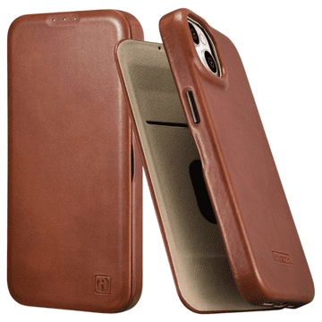 iCARER CE Oil Wax Premium kožna futrola s magnetskim preklopom za iPhone 14 Plus, smeđa (AKI14220707-BN)