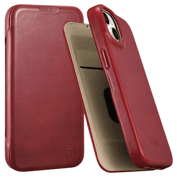 iCARER CE Oil Wax Premium kožna futrola s magnetskim preklopom za iPhone 14 Plus, crvena (AKI14220707-RD)