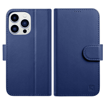 iCARER novčanik 2u1 za iPhone 14 Plus kožna preklopna futrola s anti-RFID zaštitom, plava (WMI14220727-BU)