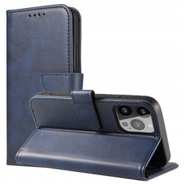 HURTEL Torbica novčanik s preklopom i postoljem za iPhone 15 Plus Magnet Case - plava