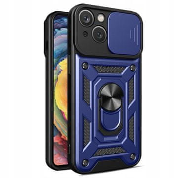 HURTEL Pancerne etui s postoljem i zaštitom kamere za iPhone 15 Plus Hybrid Armor Camshield - plavo