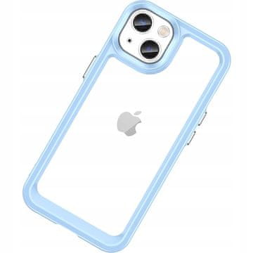HURTEL Ojačana maskica s elastičnim okvirom za iPhone 15 Plus Outer Space - plava