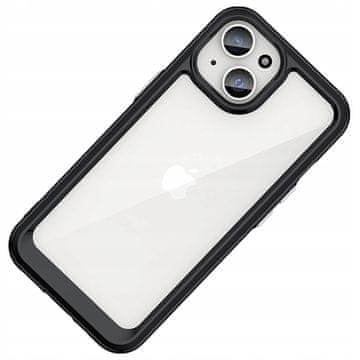 HURTEL Ojačana maskica s elastičnim okvirom za iPhone 15 Plus Outer Space - crna