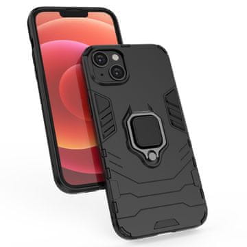 HURTEL Ring Armor torbica za iPhone 14 Pro, oklopna maskica, magnetski prstenasti držač, crna