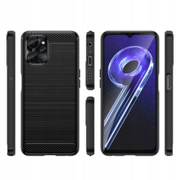 HURTEL Carbon Case etui za Realme 10 5G / Realme 9i 5G, fleksibilna silikonska karbonska maska, crna