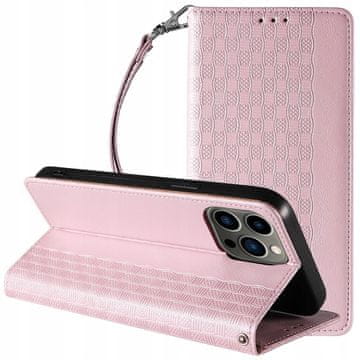 HURTEL Magnet Strap Case etui za Samsung Galaxy S23+, maska s preklopom, mini torbica, vrpca, postolje, ružičasta