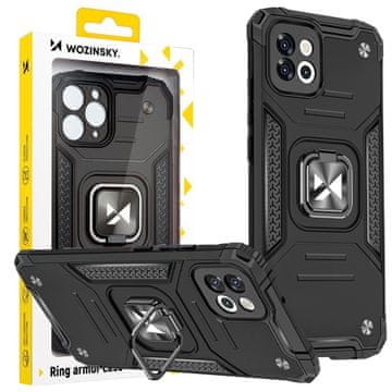 WOZINSKY Wozinsky Ring Armor torbica za Samsung Galaxy A03, pancirna maska s magnetskim prstenom, crna
