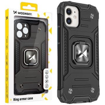 WOZINSKY Wozinsky Ring Armor etui za iPhone 14 Plus, pancirna hibridna maska + magnetski držač, crna