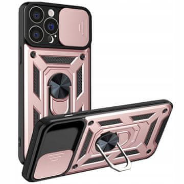 HURTEL Hybrid Armor Camshield masivna maskica za iPhone 13 Pro s zaštitom kamere, ružičasta
