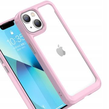 HURTEL Outer Space Case etui za iPhone 14 Plus kruta maska sa gel okvirom, ružičasta