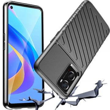 HURTEL Thunder Case elastično oklopljeno zaštitno kućište za Oppo A76 / Oppo A36 / Realme 9i, crno