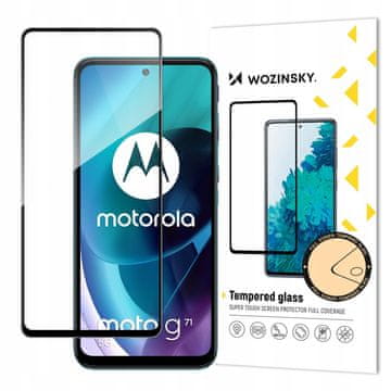 WOZINSKY super izdržljiva zaštitna folija od kaljenog stakla s okvirom za Motorola Moto G71 5G, crna