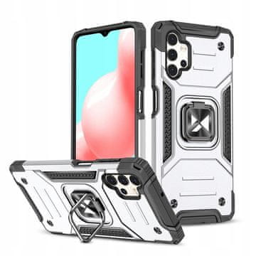 WOZINSKY Wozinsky Ring Armor hibridna zaštitna maska za telefon + magnetski držač za Samsung Galaxy A73, srebrna