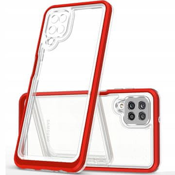 HURTEL Clear 3u1 torbica za Samsung Galaxy A22 4G, gel maska s okvirom, crvena