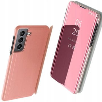 HURTEL Torbica Clear View s preklopom za Samsung Galaxy S22+ (S22 Plus), ružičasta