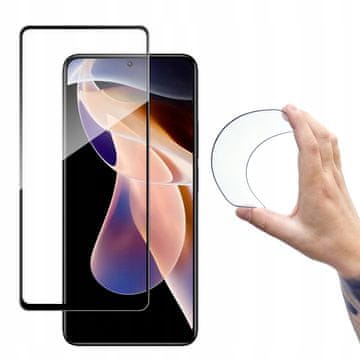 WOZINSKY Full Cover Flexi Nano Glass folija od kaljenog stakla s okvirom za Xiaomi Redmi Note 11 Pro+ / 11 Pro prozirna