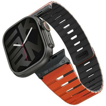 INNA Skinarma Gemini Remen Za Apple Watch 49 46 45 44 Mm Kožni Narančasti