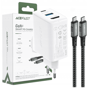 AceFast Acefast 65W Zidni Punjač Usb Tip C / Usb Za Mobitele Pd Qc 3.0
