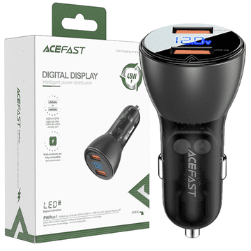 AceFast Acefast Auto Punjač 45W 2X Usb Qc3.0 Za Automobile S Afc Sustavom