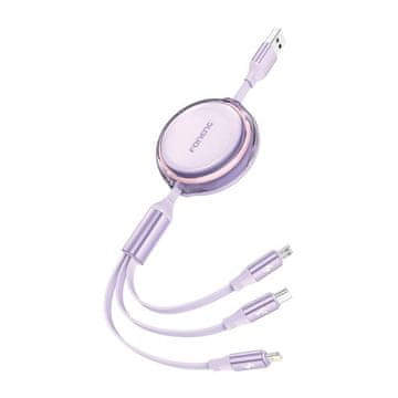 Foneng Foneng 3-U-1 Kabel 1,1 M Za Android I Apple Mobilne Telefone Na Lightning Usb-C Micro
