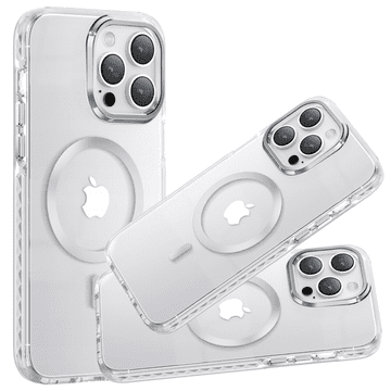 Kingxbar PQY Ice Crystal Series magnetska maskica za iPhone 14 Plus MagSafe srebrna