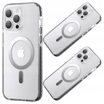 Kingxbar PQY Ice Crystal Series magnetska maskica za iPhone 14 Plus MagSafe siva