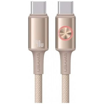 USAMS USB-C na USB-C kabel 1,2 m 240 W titanijski
