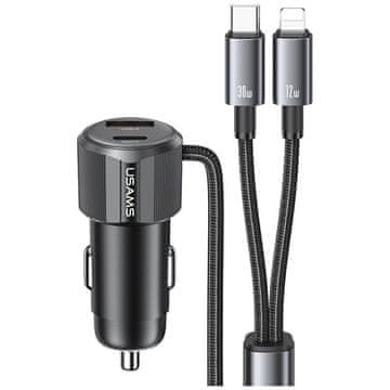 USAMS 66W auto punjač 1xUSB-A 1xUSB-C Tarnish