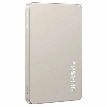 USAMS Induktivna powerbank baterija 5000mAh 20W Power Delivery brzo punjenje titanijum