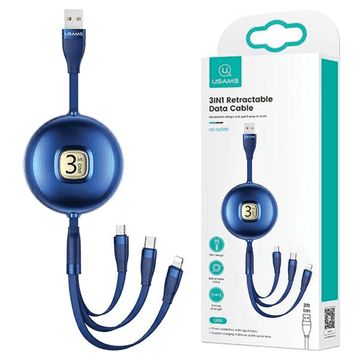 USAMS USAMS kabel U69 3w1 1m plavi/blue (lightning/microUSB/USB-C) SJ508USB02 (US-SJ508)