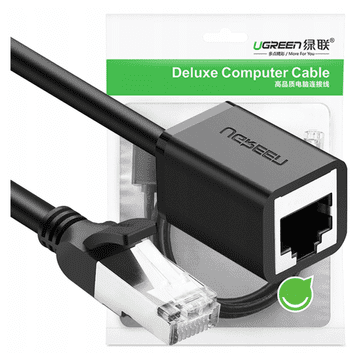 Ugreen NW112 Ethernet produžni kabel RJ45, kat. 6, FTP, s metalnim utikačem 0,5 m (crni)