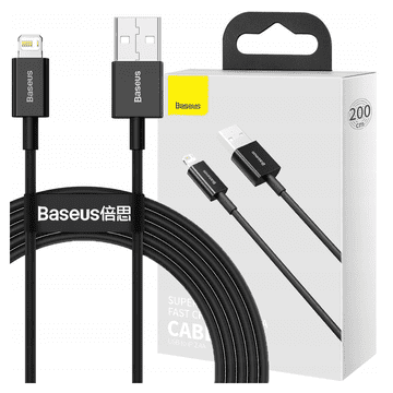 BASEUS Superior Series USB na Lightning kabel, 2.4A, 2m (crni)