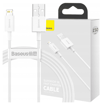 BASEUS Superior Series USB na Lightning kabel, 2.4A, 1.5m (bijeli)